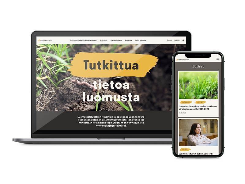 luomuinstituutti.fi WordPress-verkkosivu